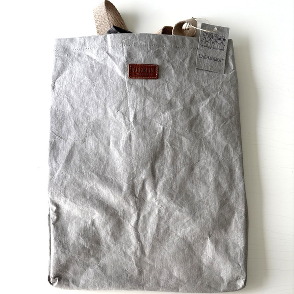 Uashmama Positano Laundry Hamper Bag Drawstring Top Cinch Gray Washable Paper - Picture 1 of 7